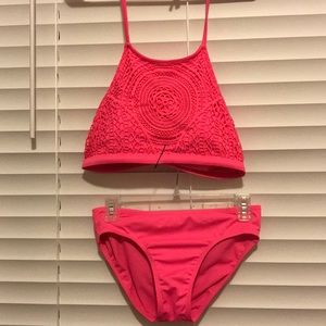 Justice hot pink bikini swimsuit